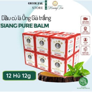 Combo 12 hủ dầu cù là trắng hương bạc hà hiệu Ông Gìa Siang Pure Balm 12g