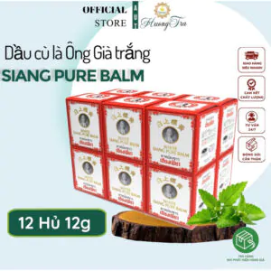 Combo 12 hủ dầu cù là trắng hương bạc hà hiệu Ông Gìa Siang Pure Balm 12g